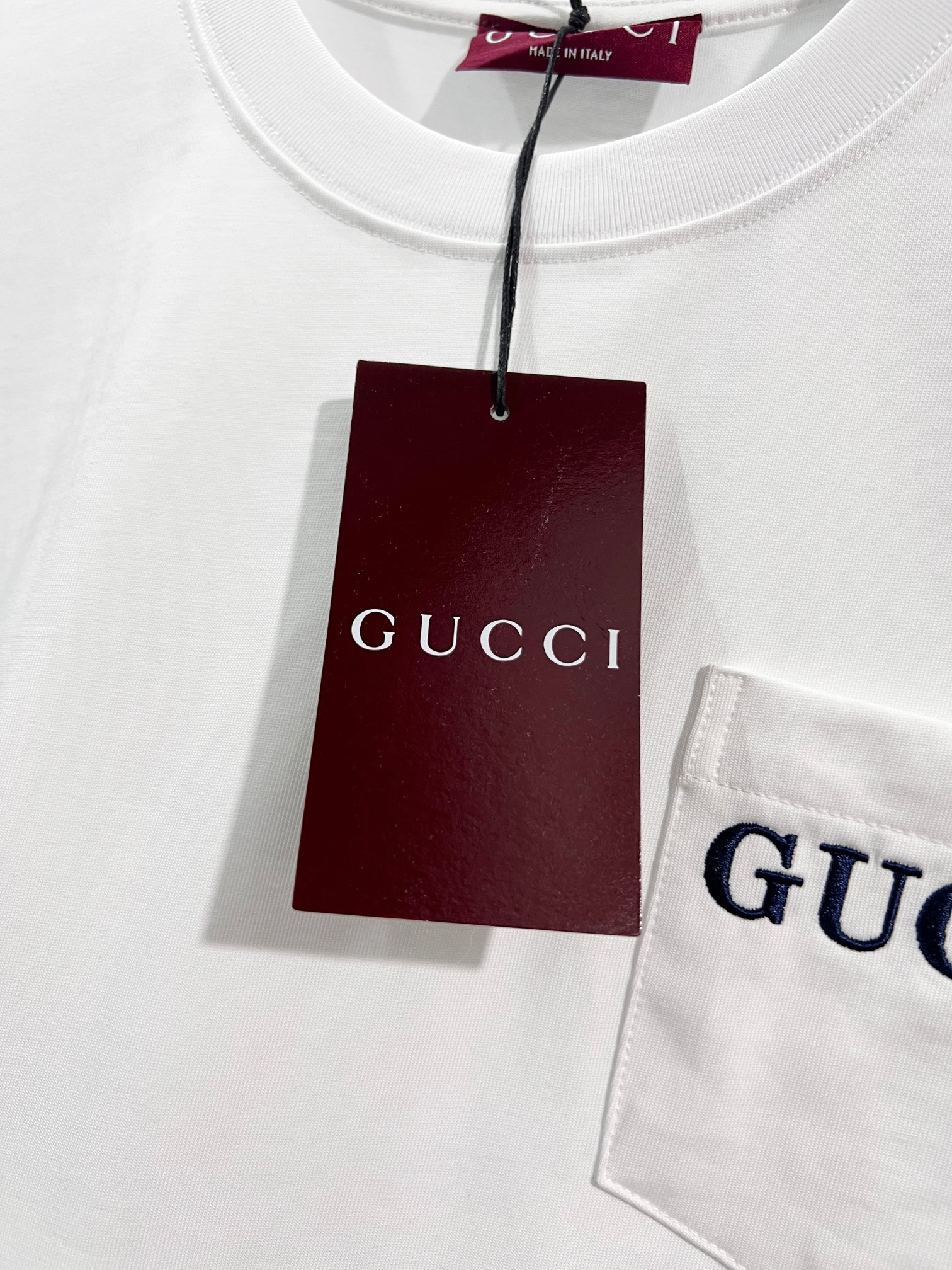 GUCCI 復刻口袋LOGO短袖T恤男士白色純棉百搭款| 9 GUCCI 復刻口袋LOGO短袖T恤男士白色純棉百搭款