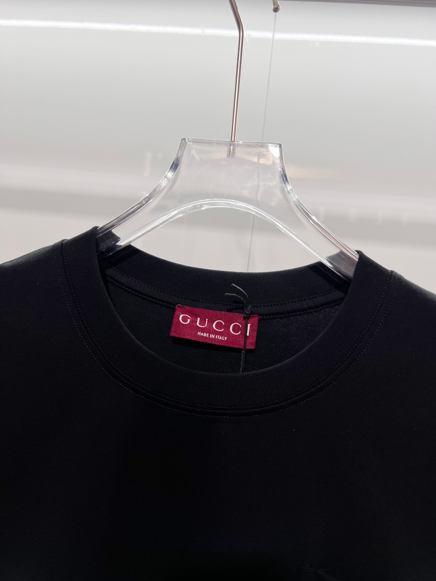 GUCCI 高仿口袋刺繡短袖T恤男士黑色純棉圓領休閒上衣| 10 GUCCI 高仿口袋刺繡短袖T恤男士黑色純棉圓領休閒上衣