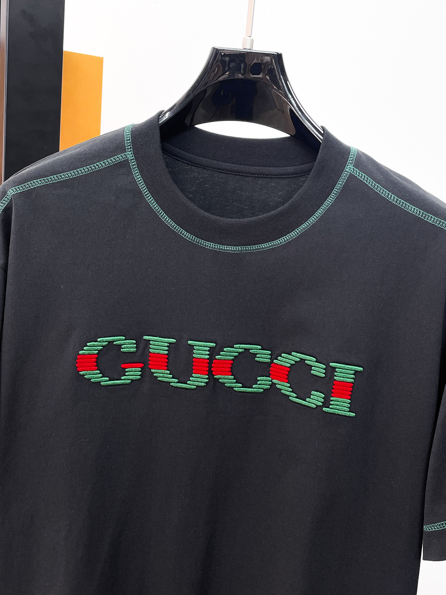 Gucci 古驰 高仿 刺繡Logo短袖T恤 黑色百搭款| 11 Gucci 古驰 高仿 刺繡Logo短袖T恤 黑色百搭款