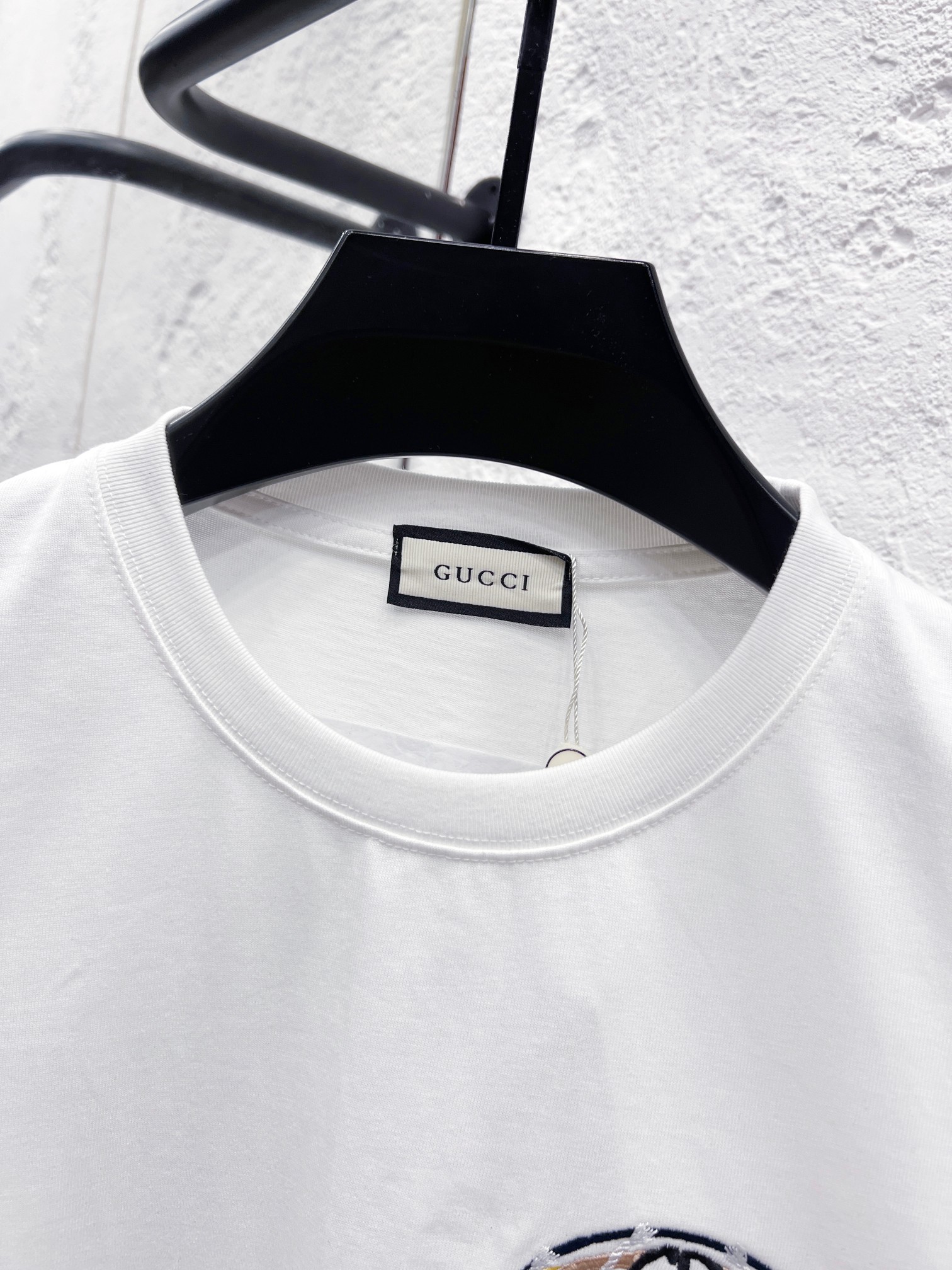 GUCCI 一比一刺繡馬徽短袖T恤 男士白色圓領純棉百搭上衣| 12 GUCCI 一比一刺繡馬徽短袖T恤 男士白色圓領純棉百搭上衣