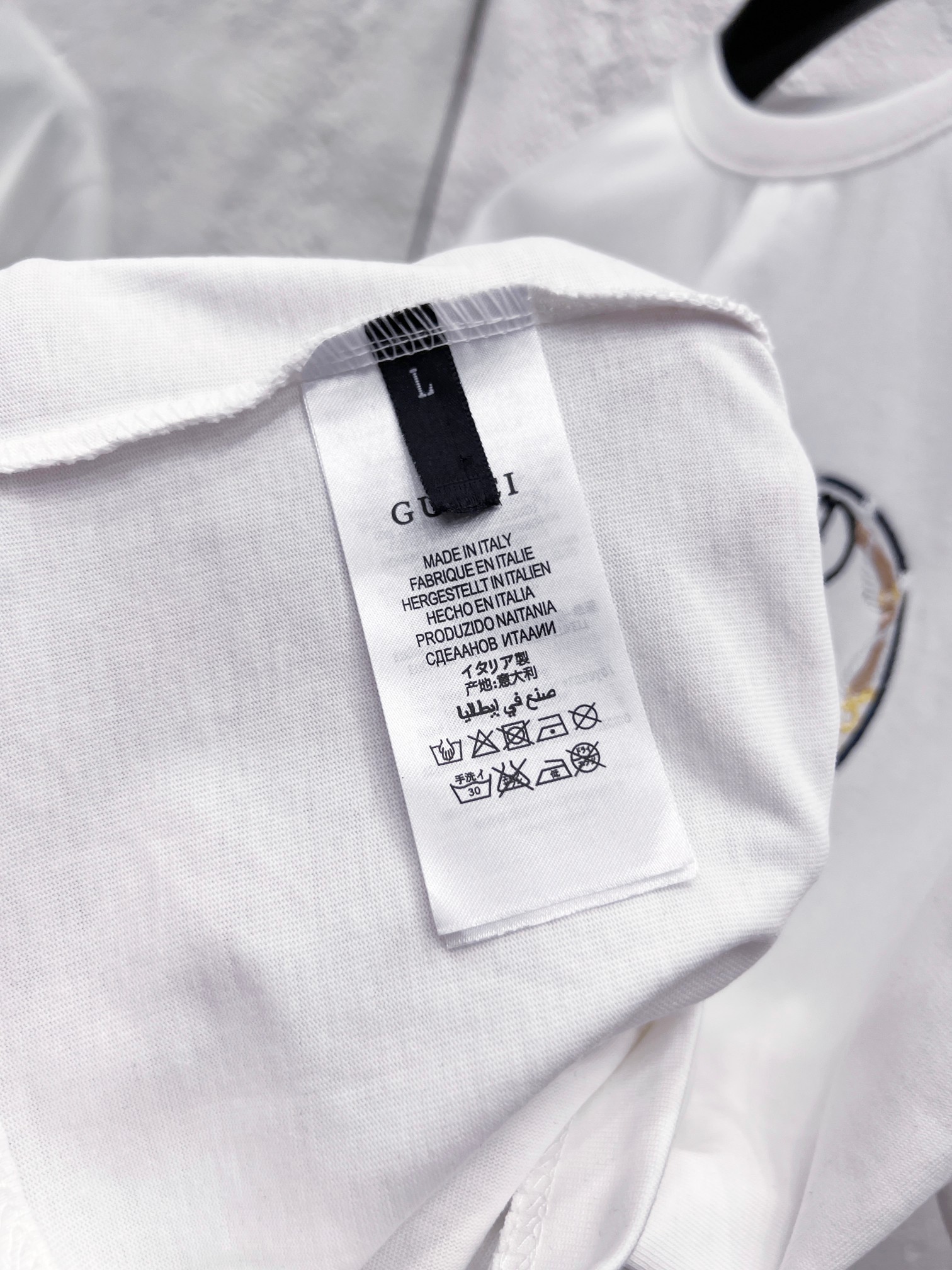 GUCCI 一比一刺繡馬徽短袖T恤 男士白色圓領純棉百搭上衣| 8 GUCCI 一比一刺繡馬徽短袖T恤 男士白色圓領純棉百搭上衣