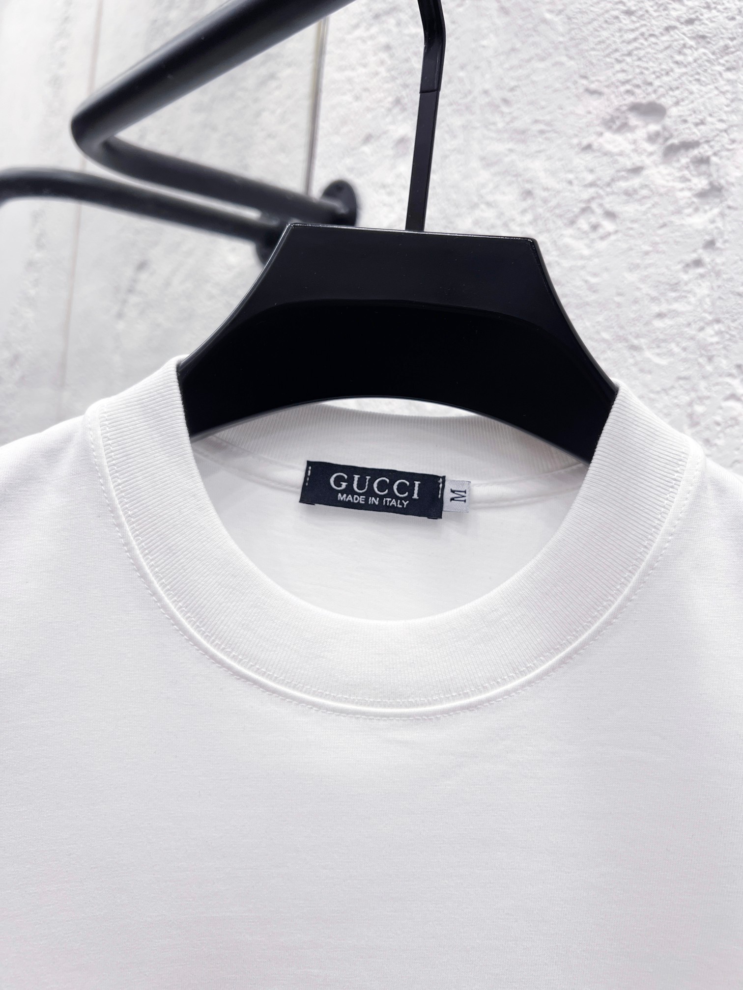 GUCCI 復刻字母印花短袖T恤 男士白色圓領休閒百搭上衣
