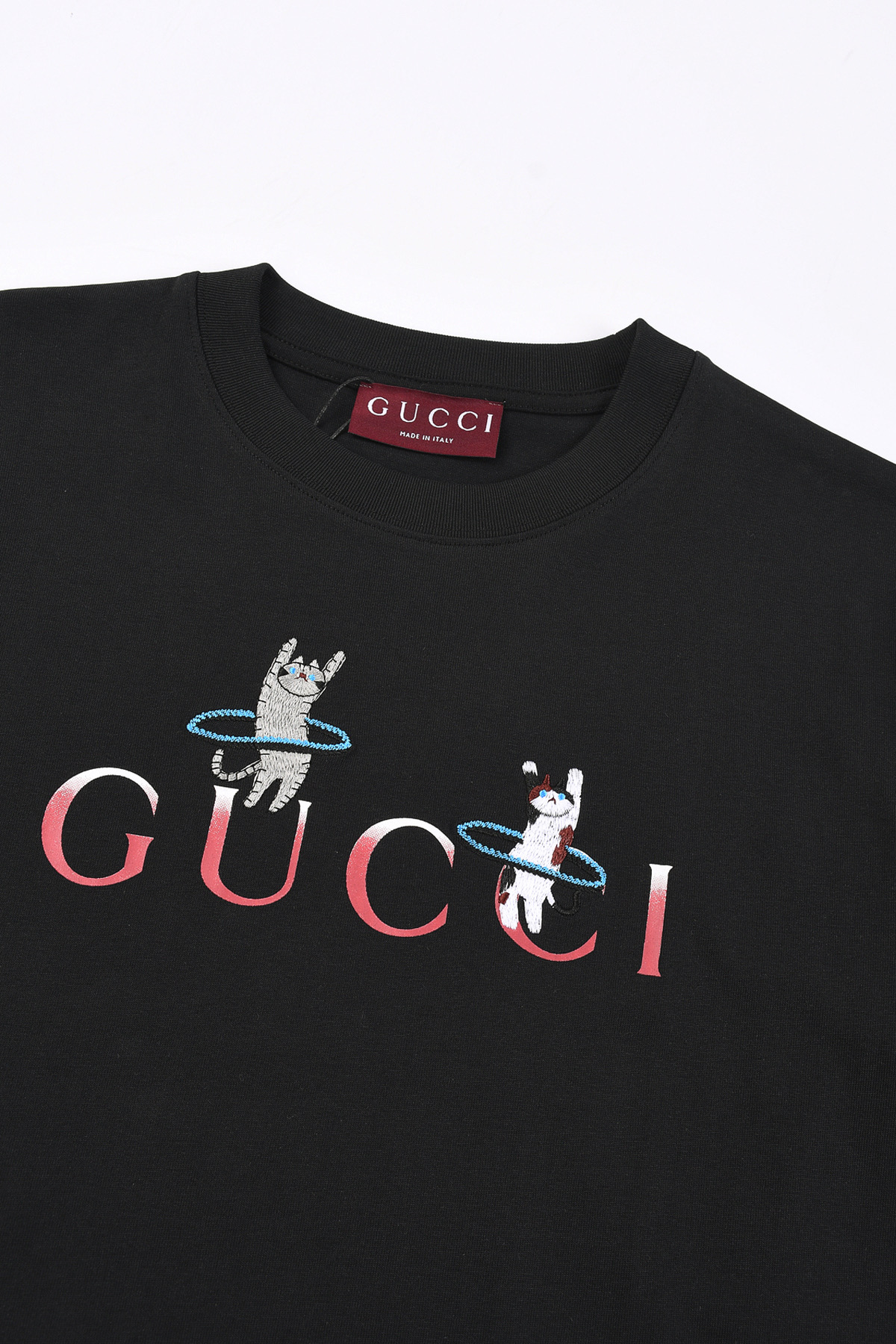 GUCCI 高仿刺繡貓咪印花短袖T恤 男士潮流百搭純棉圓領上衣| 14 GUCCI 高仿刺繡貓咪印花短袖T恤 男士潮流百搭純棉圓領上衣