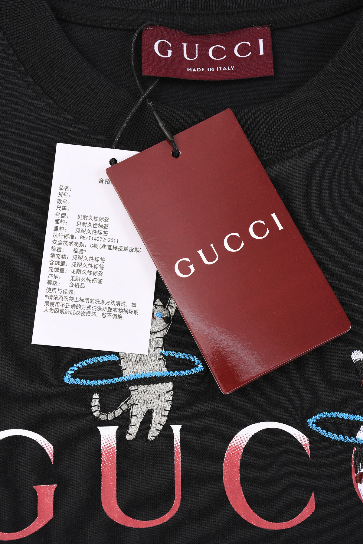 GUCCI 高仿刺繡貓咪印花短袖T恤 男士潮流百搭純棉圓領上衣| 13 GUCCI 高仿刺繡貓咪印花短袖T恤 男士潮流百搭純棉圓領上衣