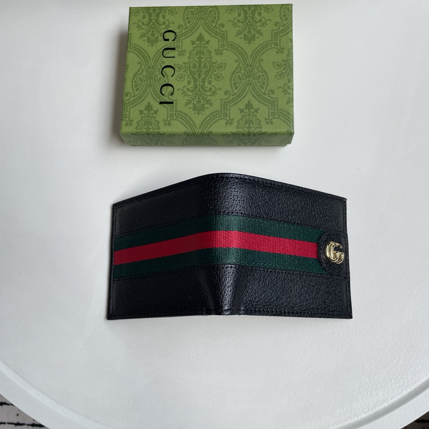 Gucci 高仿 Web綠紅織帶雙G金屬男士短夾 黑色| 13 Gucci 高仿 Web綠紅織帶雙G金屬男士短夾 黑色