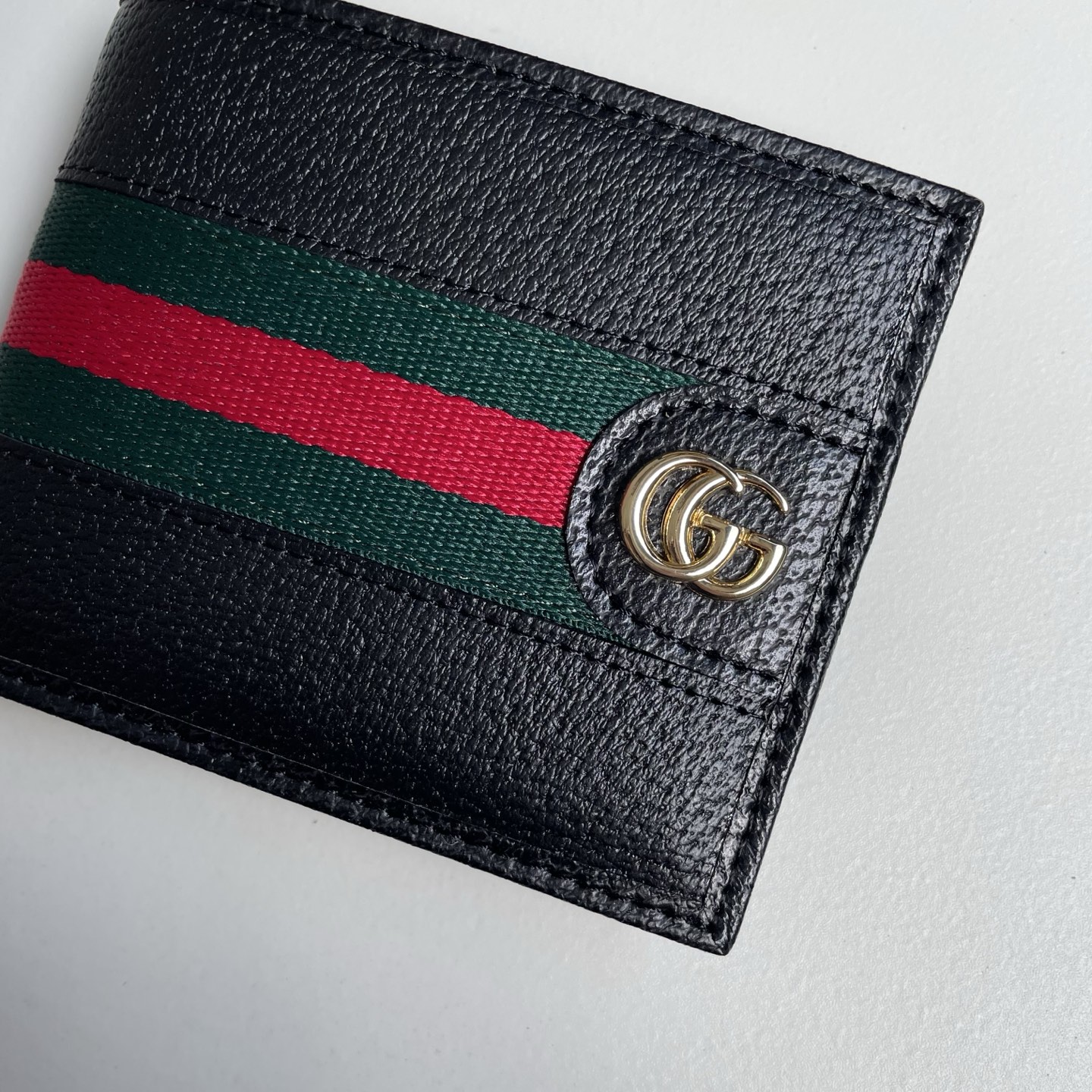 Gucci 高仿 Web綠紅織帶雙G金屬男士短夾 黑色| 11 Gucci 高仿 Web綠紅織帶雙G金屬男士短夾 黑色