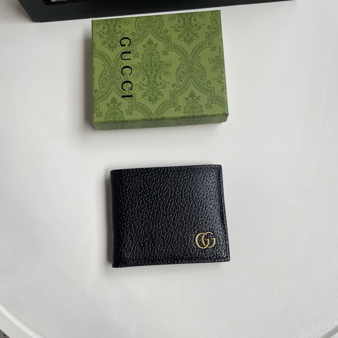 Gucci 原單 雙G金屬標誌荔枝紋皮革男士短夾 黑色| 3 Gucci 原單 雙G金屬標誌荔枝紋皮革男士短夾 黑色