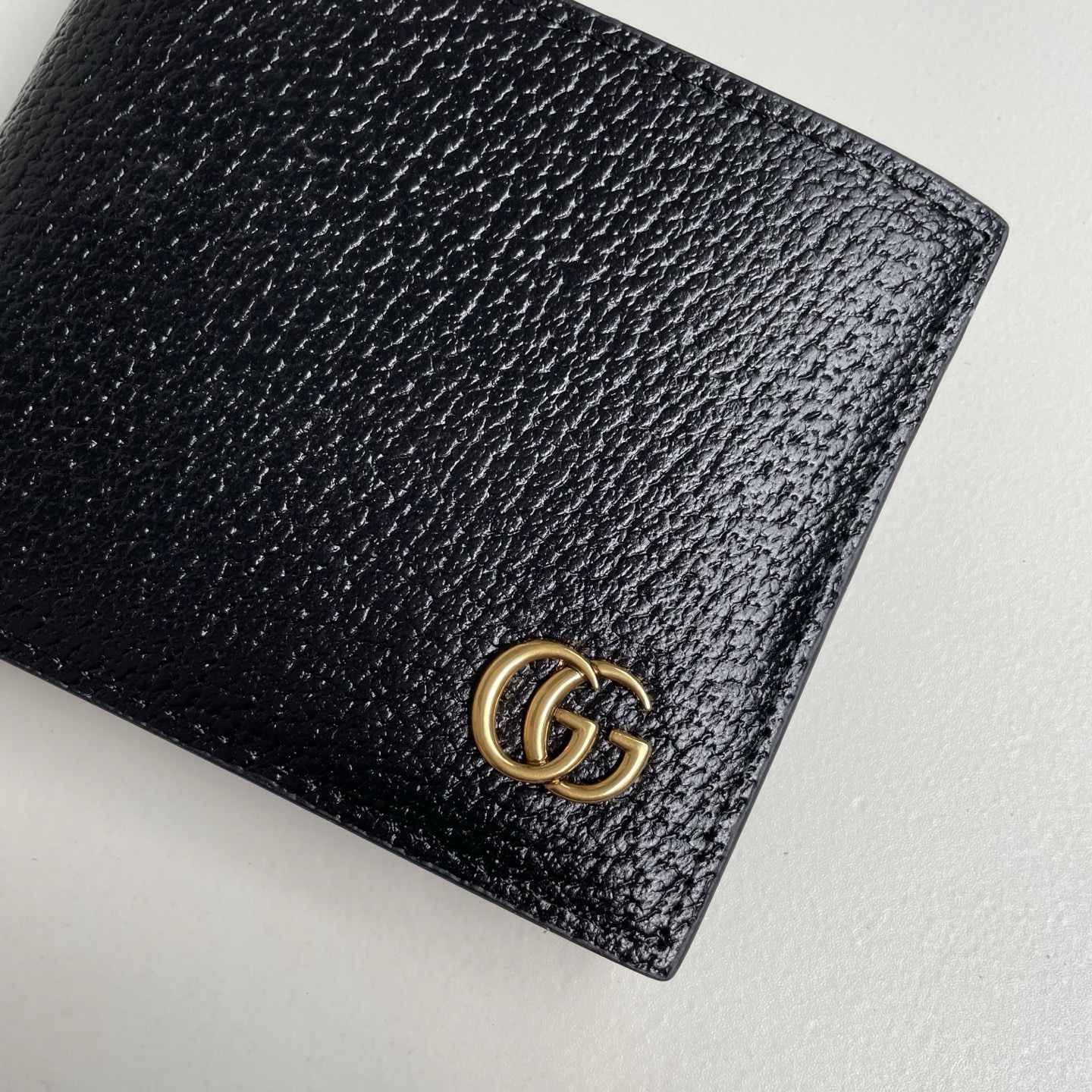 Gucci 原單 雙G金屬標誌荔枝紋皮革男士短夾 黑色| 11 Gucci 原單 雙G金屬標誌荔枝紋皮革男士短夾 黑色