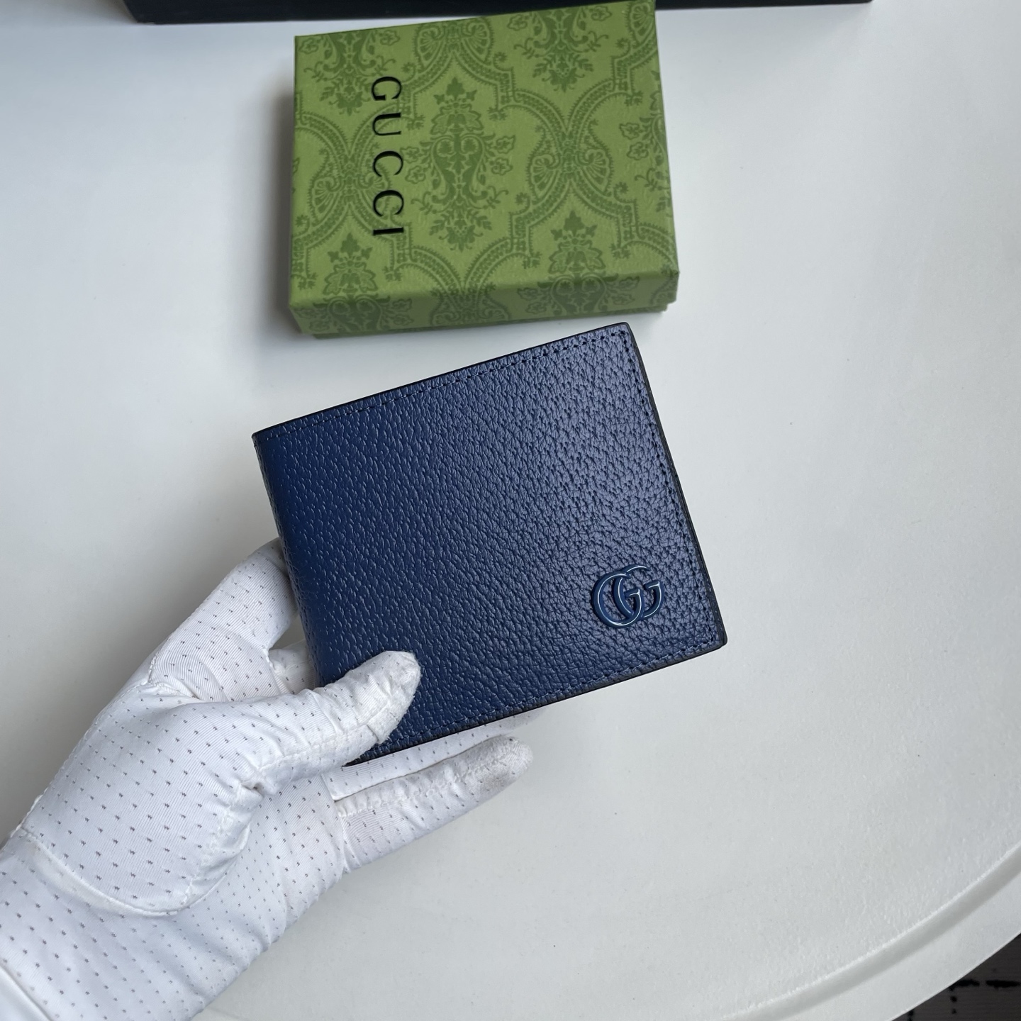 Gucci 高仿 雙G標誌荔枝紋皮革男士短夾 深藍色| 12 Gucci 高仿 雙G標誌荔枝紋皮革男士短夾 深藍色