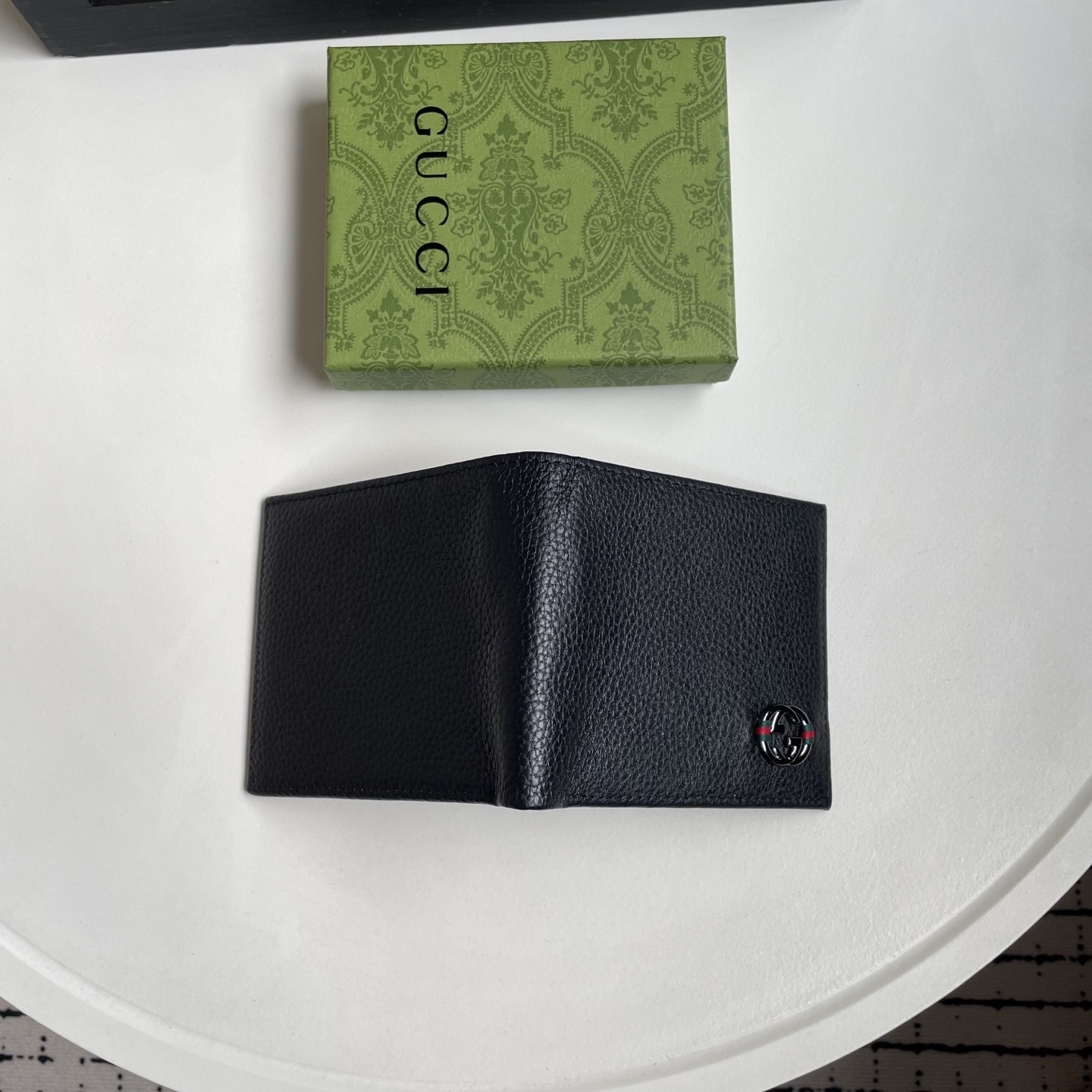 Gucci A貨 古馳男士短夾 黑色粒面皮革 Interlocking G 金屬錢包| 11 Gucci A貨 古馳男士短夾 黑色粒面皮革 Interlocking G 金屬錢包
