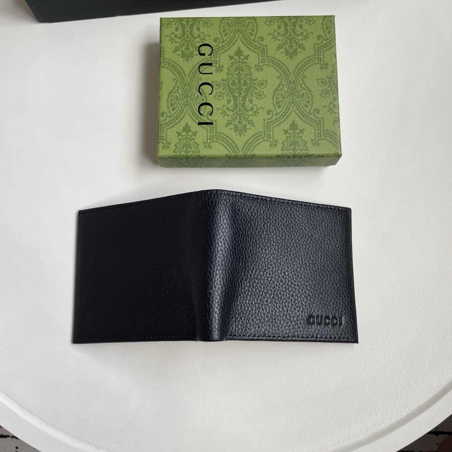 Gucci A貨 古馳男士短夾 黑色粒面皮革同色 GUCCI 字母對折錢包| 11 Gucci A貨 古馳男士短夾 黑色粒面皮革同色 GUCCI 字母對折錢包