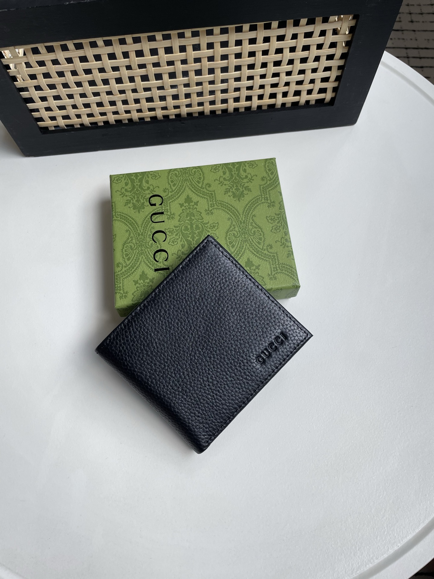 Gucci A貨 古馳男士短夾 黑色粒面皮革同色 GUCCI 字母對折錢包| 10 Gucci A貨 古馳男士短夾 黑色粒面皮革同色 GUCCI 字母對折錢包