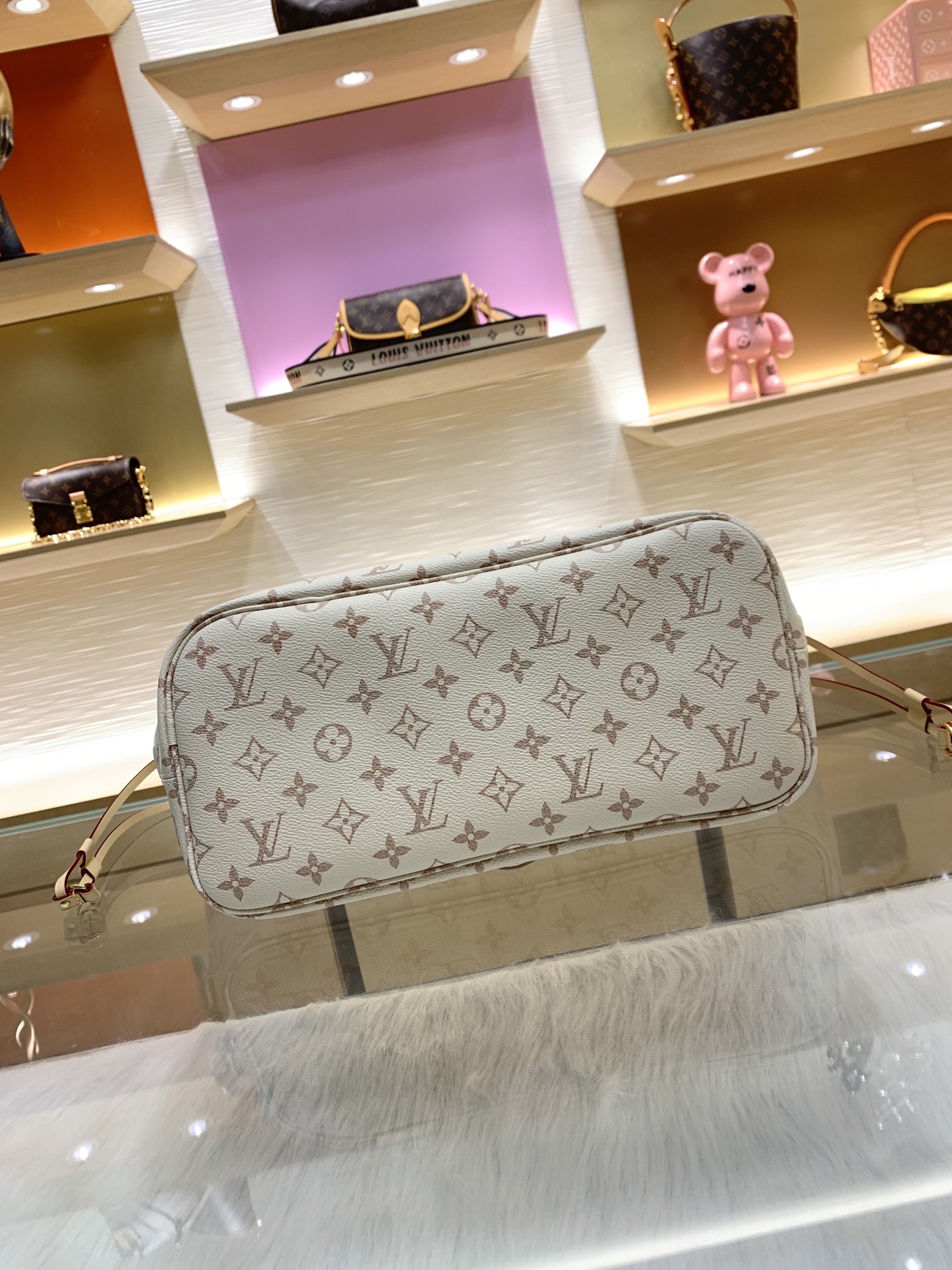 LV 高仿Neverfull托特包 米白老花大容量手提包附收納包| 12 LV 高仿Neverfull托特包 米白老花大容量手提包附收納包