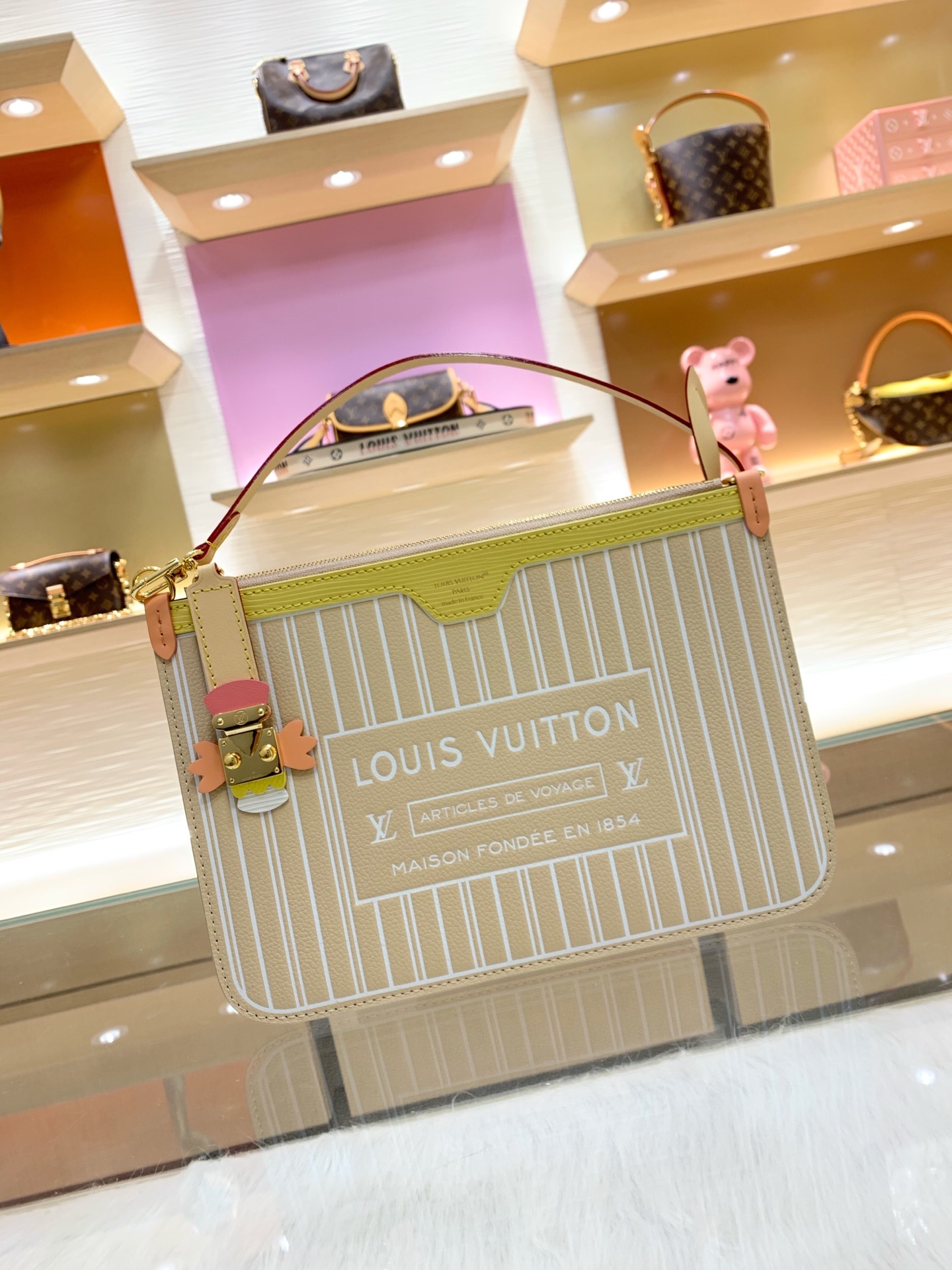 LV 高仿Neverfull托特包 米白老花大容量手提包附收納包| 7 LV 高仿Neverfull托特包 米白老花大容量手提包附收納包