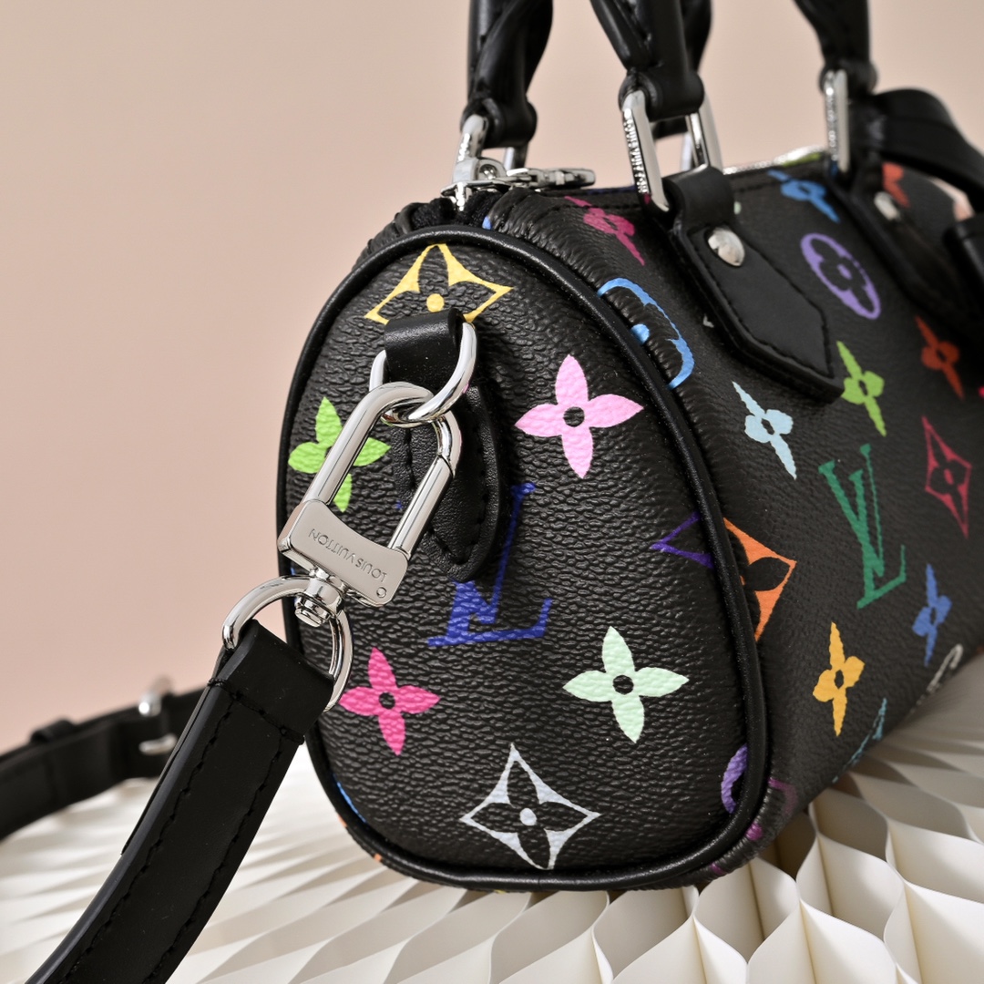 LV 高仿黑彩Speedy多彩老花手提包 經典迷你枕頭包斜挎款| 12 LV 高仿黑彩Speedy多彩老花手提包 經典迷你枕頭包斜挎款