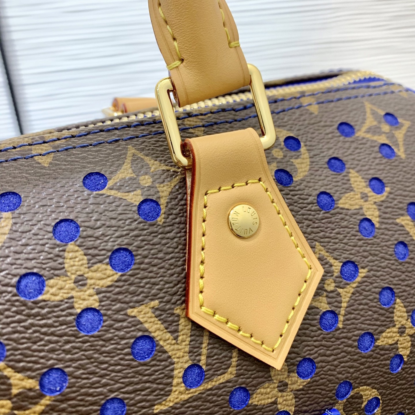 LV A貨 Speedy Monogram 藍色鏤空老花手提包 大容量肩背包| 19 LV A貨 Speedy Monogram 藍色鏤空老花手提包 大容量肩背包