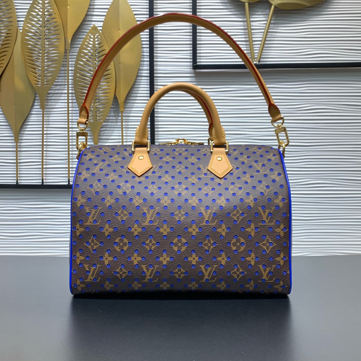 LV A貨 Speedy Monogram 藍色鏤空老花手提包 大容量肩背包| 14 LV A貨 Speedy Monogram 藍色鏤空老花手提包 大容量肩背包