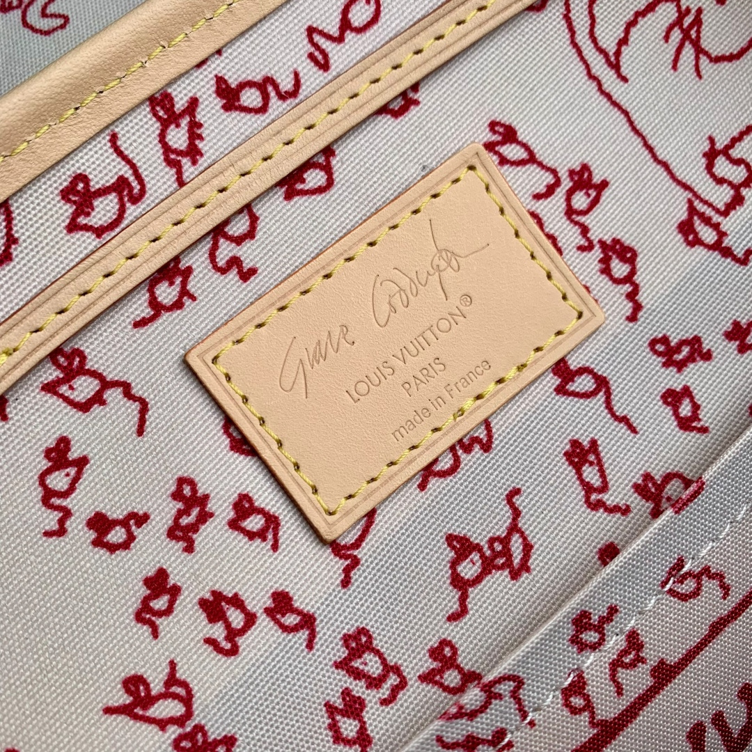 LV 一比一 Monogram 淺粉老花 Montsouris 束口後背包 女士雙肩包