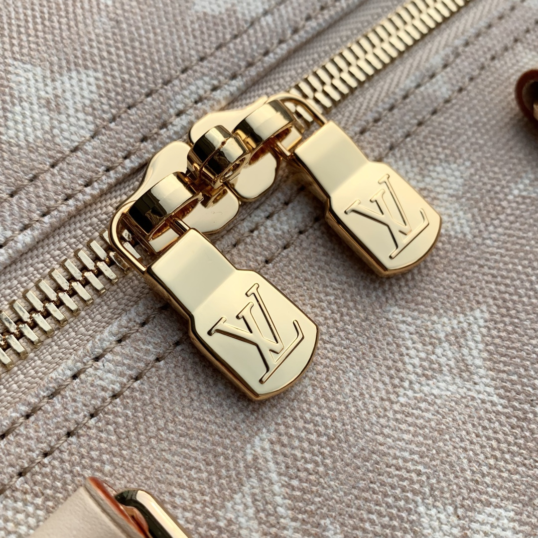 LV 原單 Keepall Monogram 淺粉老花旅行袋 大容量手提肩背包