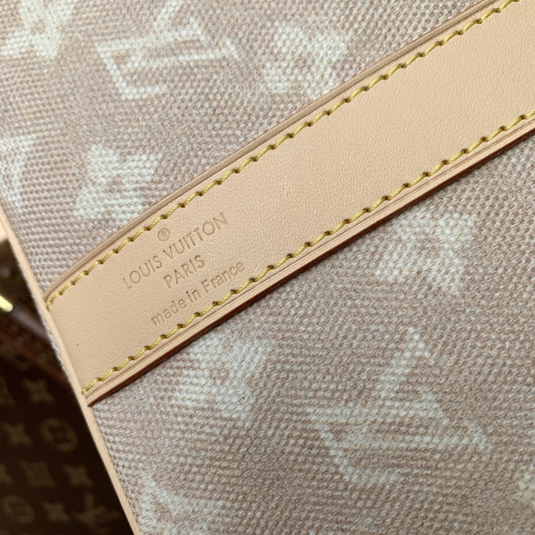 LV 原單 Keepall Monogram 淺粉老花旅行袋 大容量手提肩背包