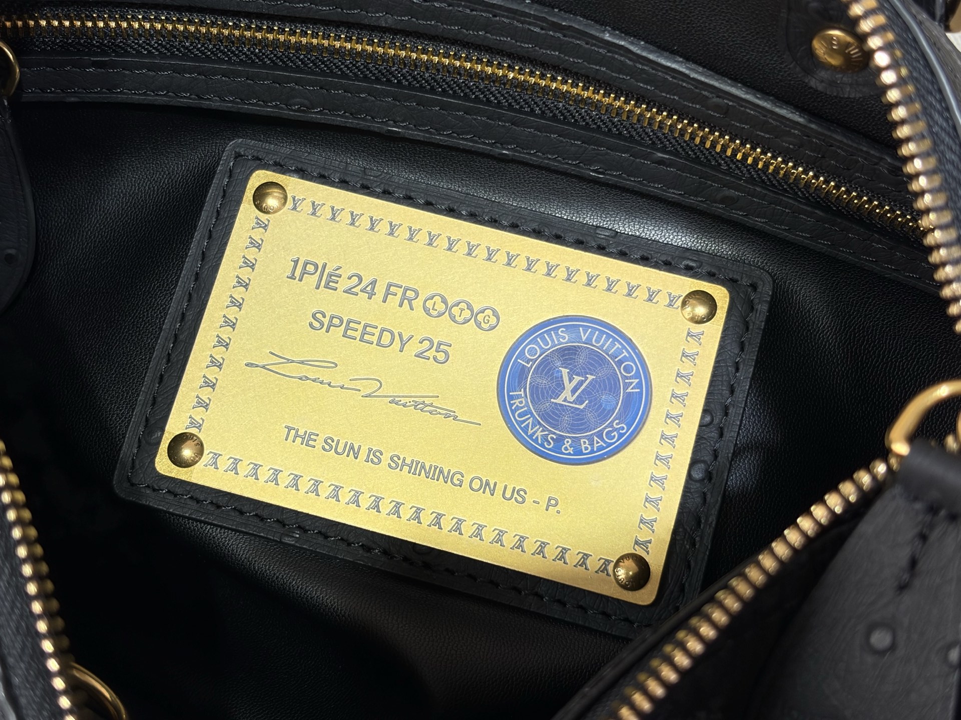 LV復刻黑灰老花Speedy手提包 壓紋大容量斜背男包