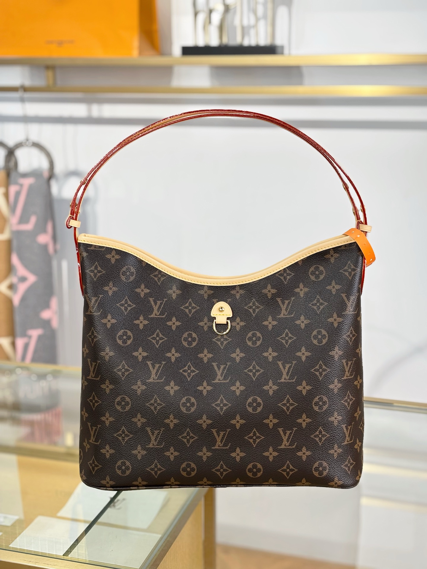 LV一比一Monogram老花抽繩水桶包 金色鏈條女士肩背包| 8 LV一比一Monogram老花抽繩水桶包 金色鏈條女士肩背包