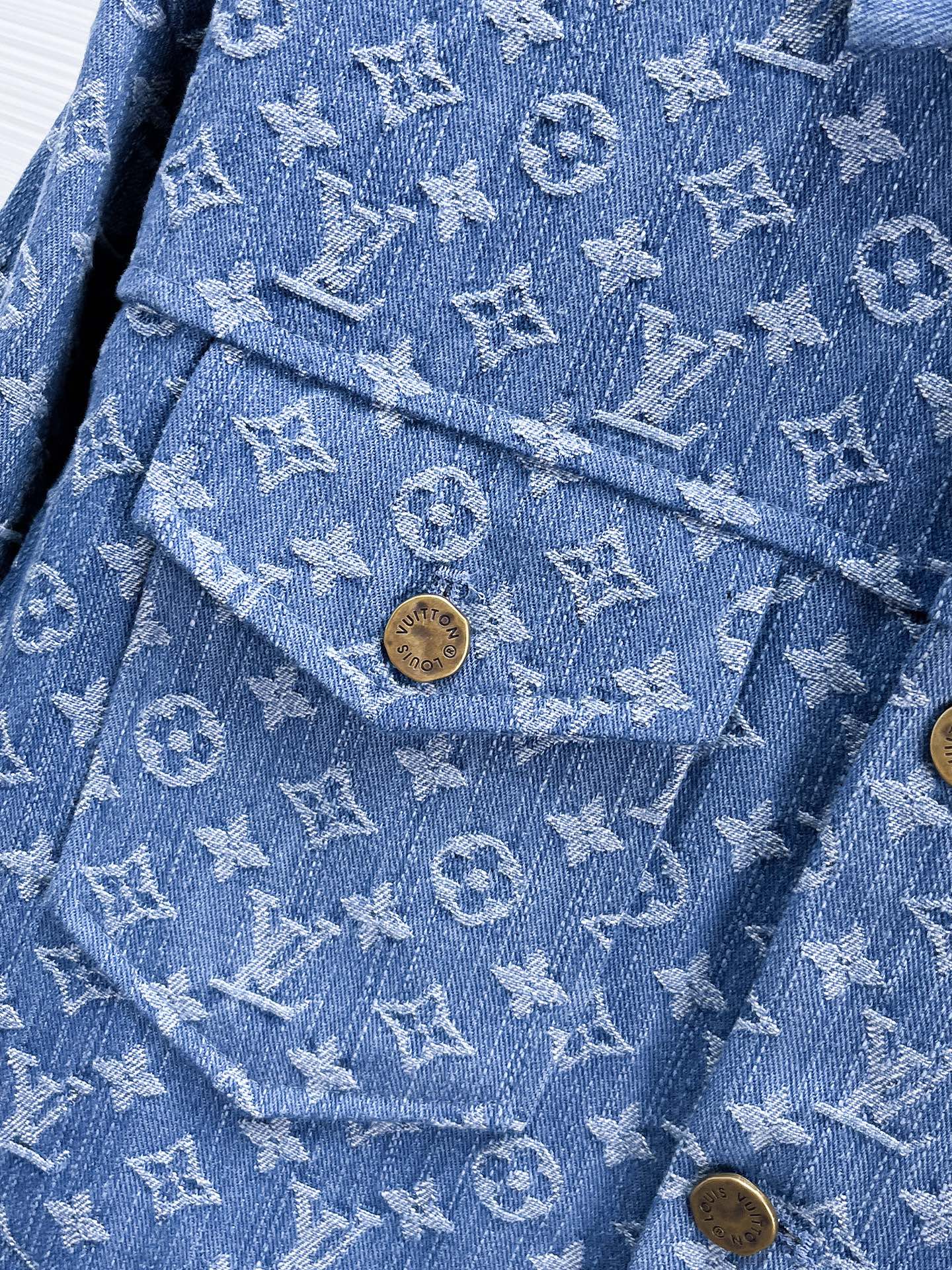 原單LV男士牛仔外套 藍色滿版Monogram提花夾克| 7 原單LV男士牛仔外套 藍色滿版Monogram提花夾克