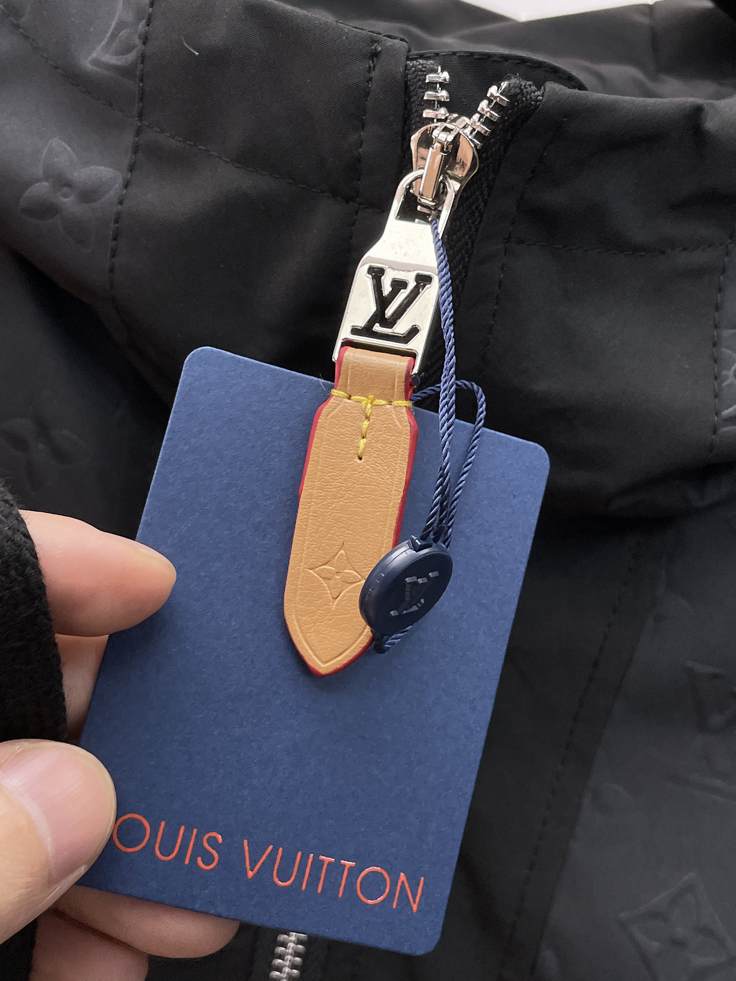 原單LV男士外套 黑色Monogram拼接連帽防風夾克