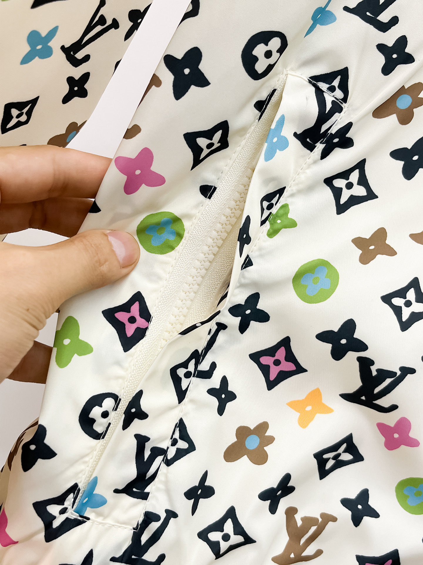 原單LV男士外套 白色彩色Monogram滿版連帽夾克| 15 原單LV男士外套 白色彩色Monogram滿版連帽夾克
