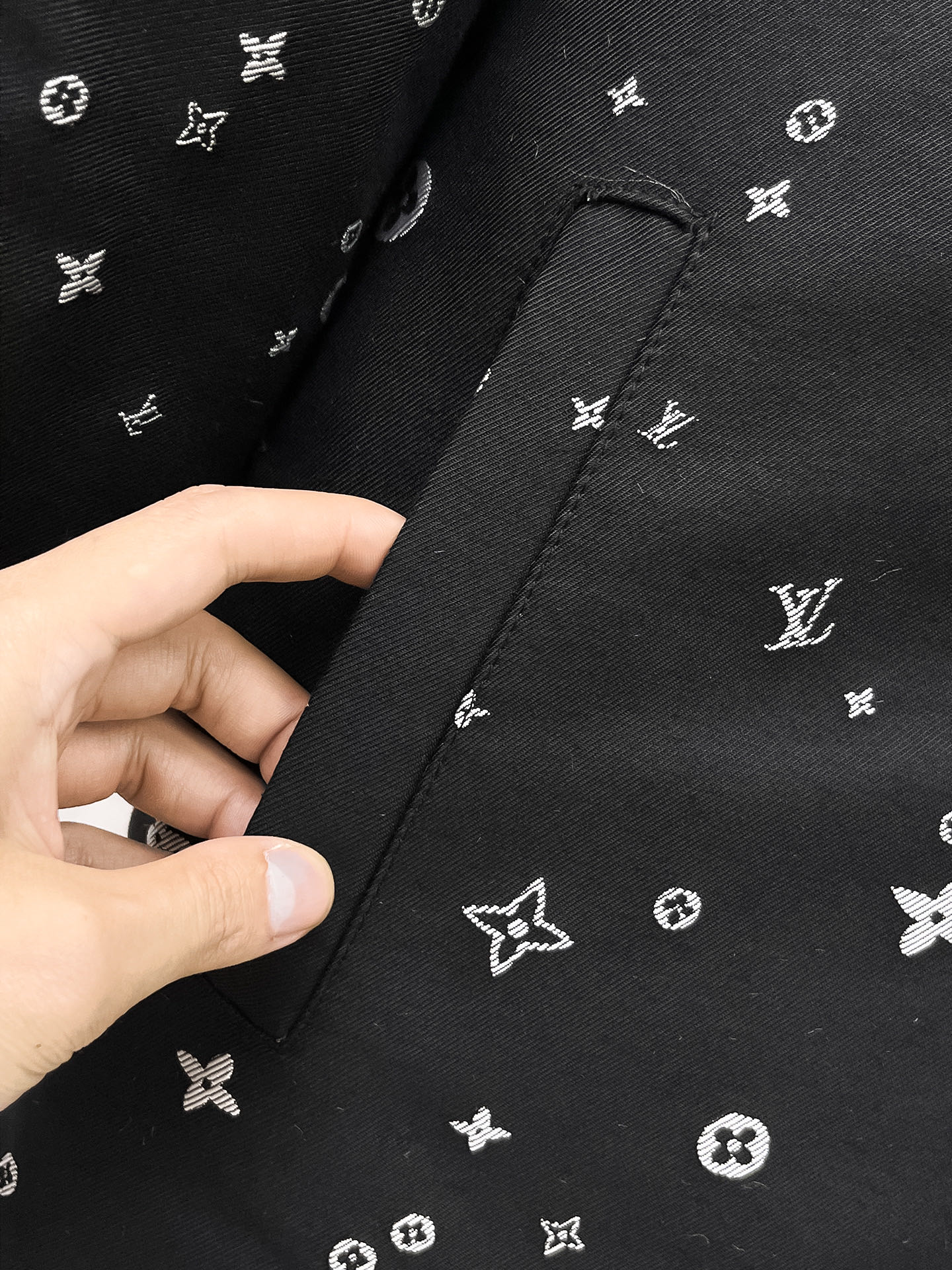 一比一LV男士外套 黑色迷你Monogram翻領拉鍊夾克| 9 一比一LV男士外套 黑色迷你Monogram翻領拉鍊夾克