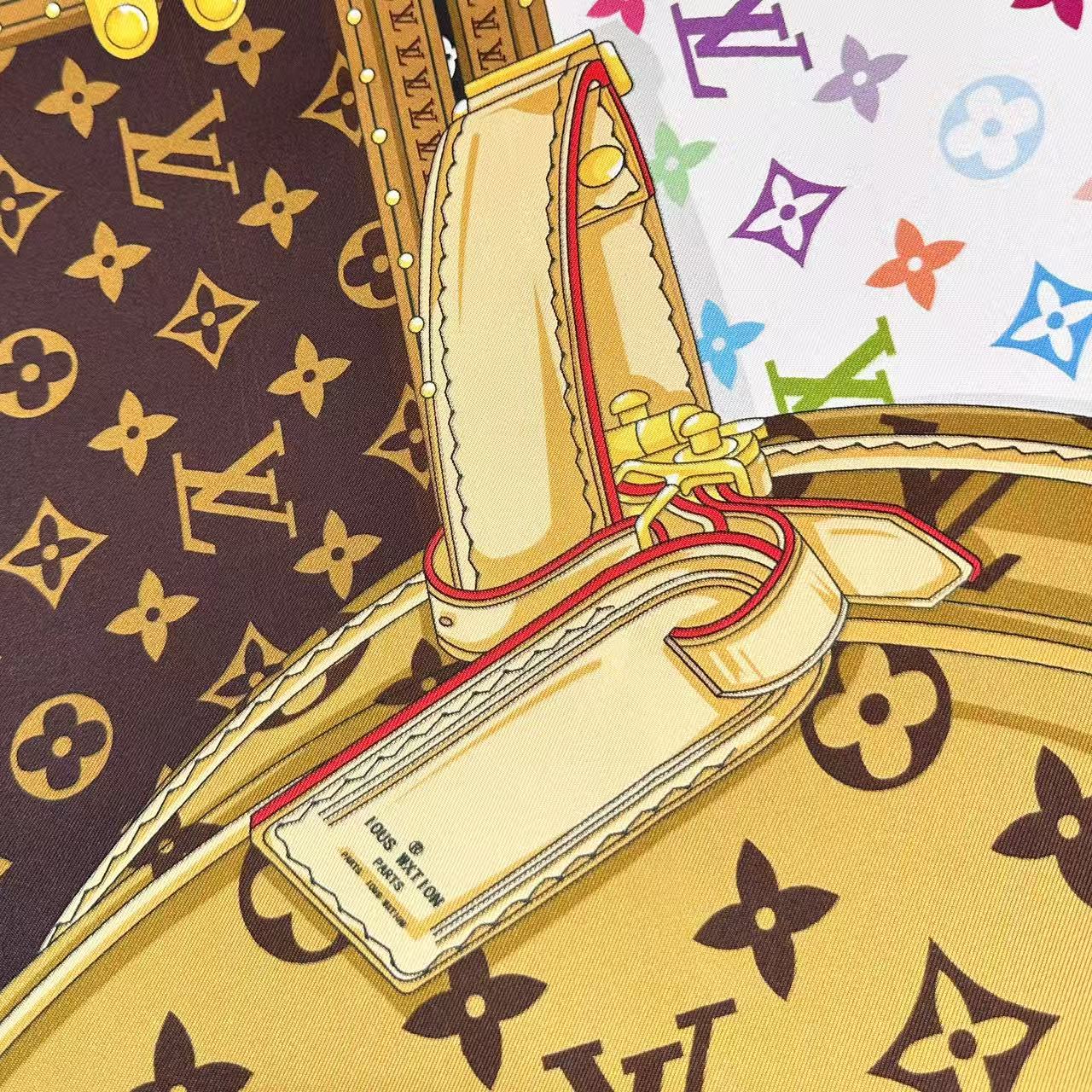 LV原單彩色印花絲巾多用途細長圍巾女款| 10 LV原單彩色印花絲巾多用途細長圍巾女款