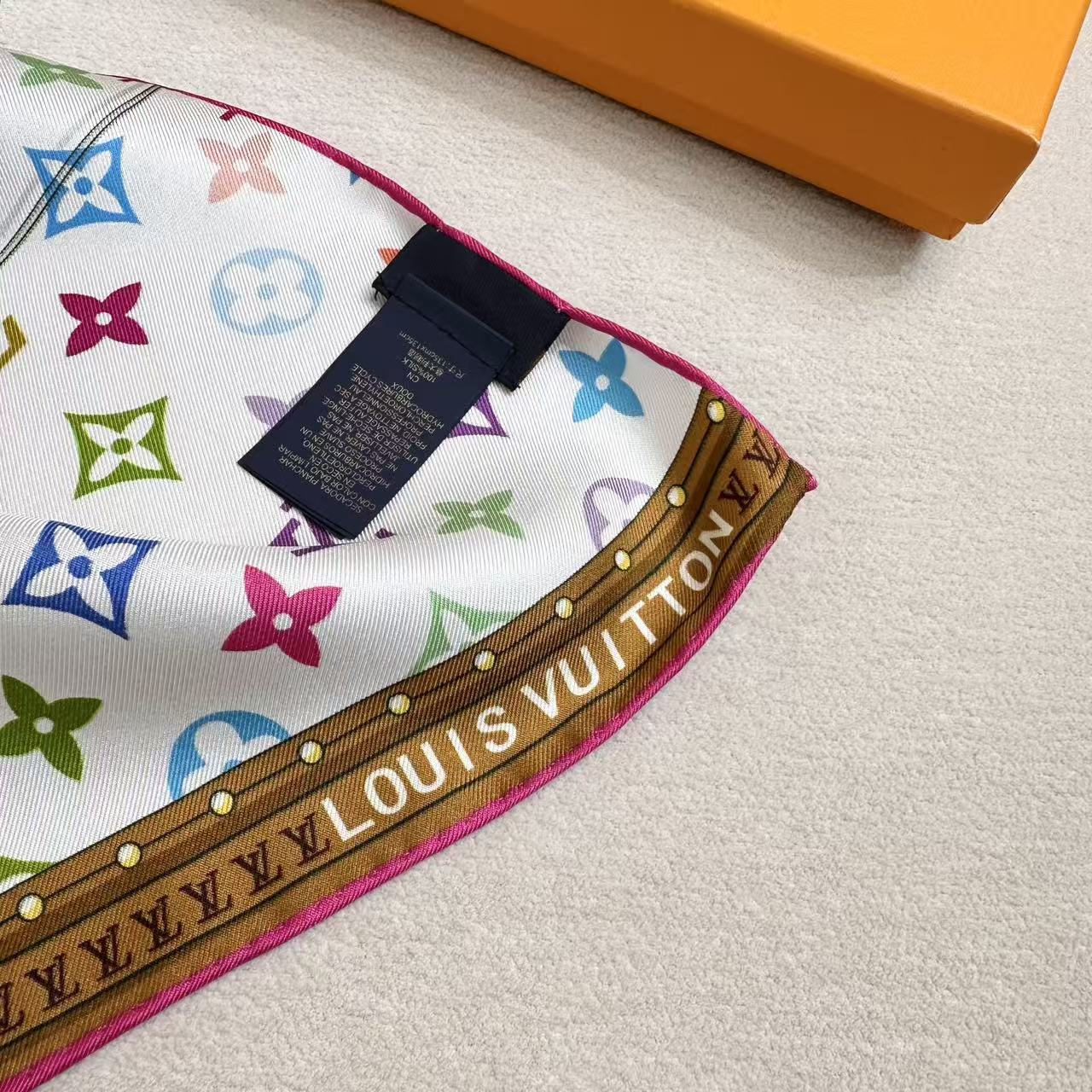 LV原單彩色印花絲巾多用途細長圍巾女款| 7 LV原單彩色印花絲巾多用途細長圍巾女款