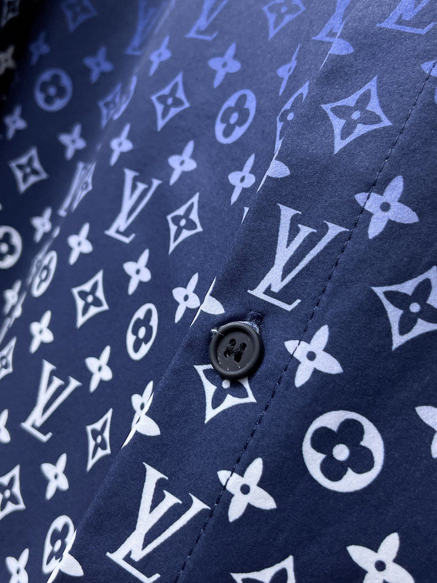 LV高仿漸變Monogram長袖襯衫 男士時尚印花襯衣百搭款| 9 LV高仿漸變Monogram長袖襯衫 男士時尚印花襯衣百搭款