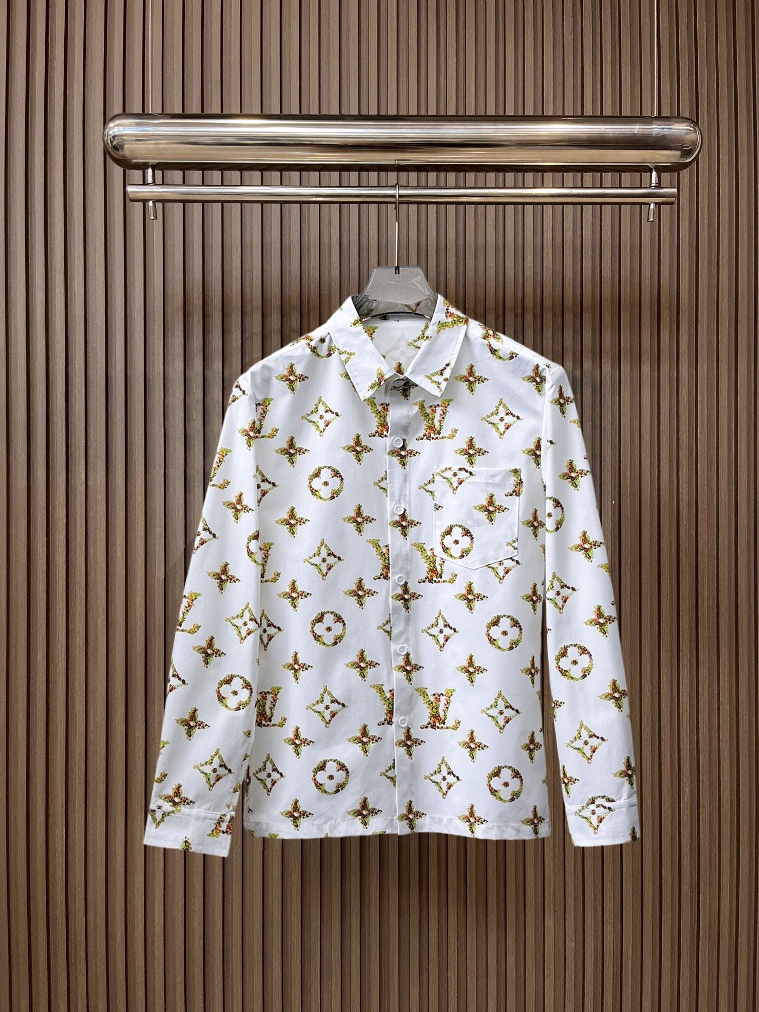 LV原單碎花Monogram印花襯衫 男士長袖時尚襯衣| 3 LV原單碎花Monogram印花襯衫 男士長袖時尚襯衣