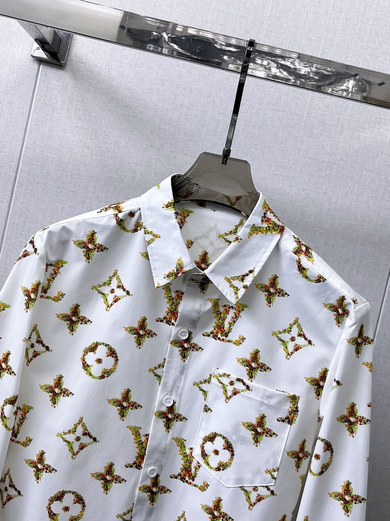 LV原單碎花Monogram印花襯衫 男士長袖時尚襯衣| 9 LV原單碎花Monogram印花襯衫 男士長袖時尚襯衣