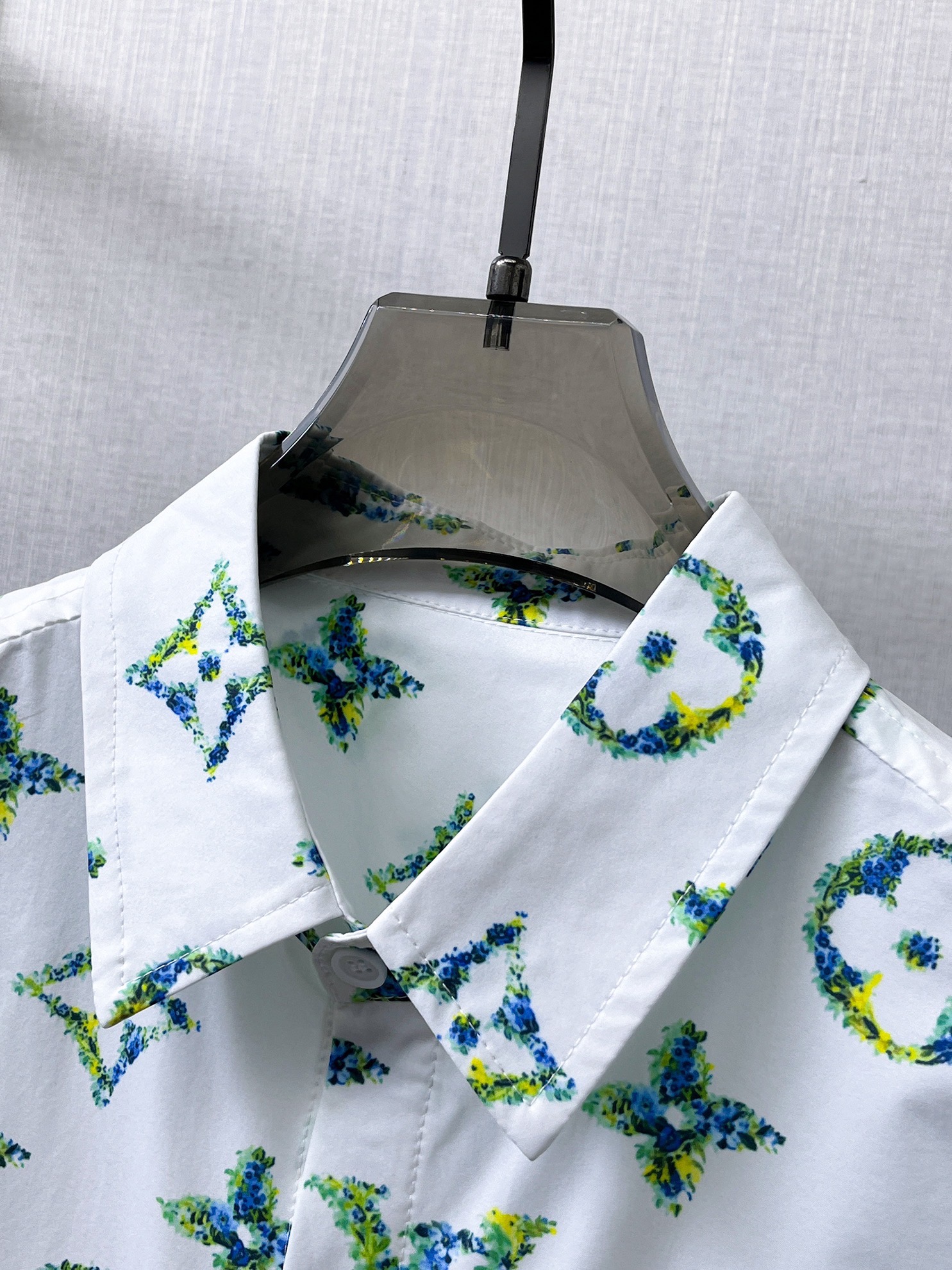LV A貨藍綠花Monogram印花襯衫 男士長袖百搭襯衣| 11 LV A貨藍綠花Monogram印花襯衫 男士長袖百搭襯衣