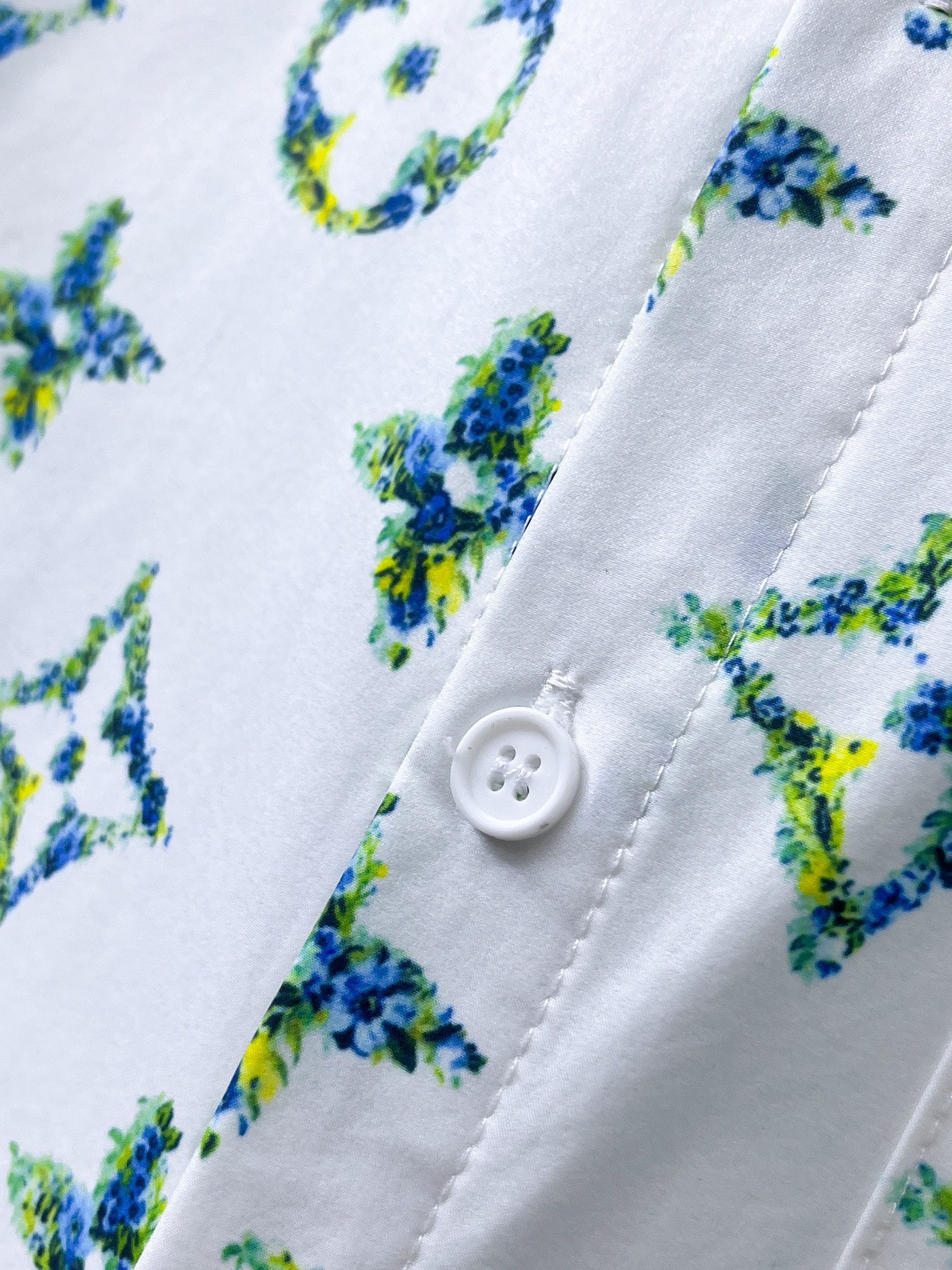 LV A貨藍綠花Monogram印花襯衫 男士長袖百搭襯衣| 9 LV A貨藍綠花Monogram印花襯衫 男士長袖百搭襯衣