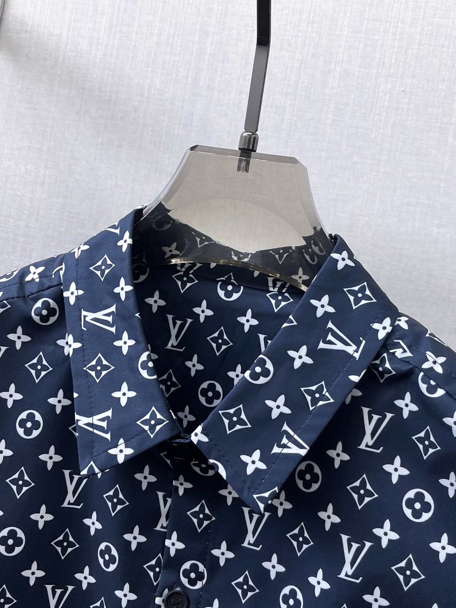 LV高仿深藍Monogram滿印長袖襯衫 男士時尚印花襯衣| 11 LV高仿深藍Monogram滿印長袖襯衫 男士時尚印花襯衣