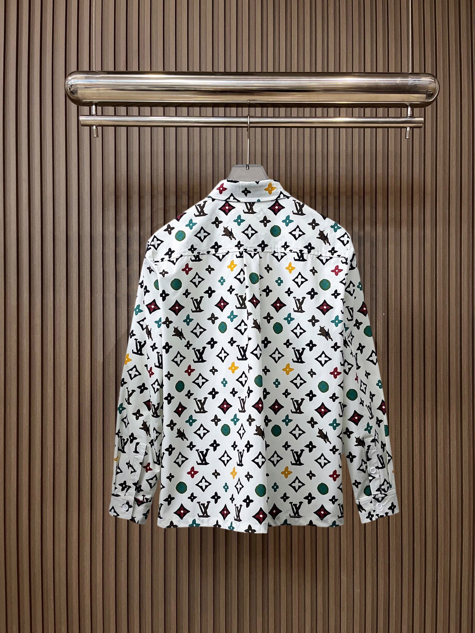 LV高仿彩色Monogram滿印長袖襯衫 男士時尚印花襯衣| 14 LV高仿彩色Monogram滿印長袖襯衫 男士時尚印花襯衣