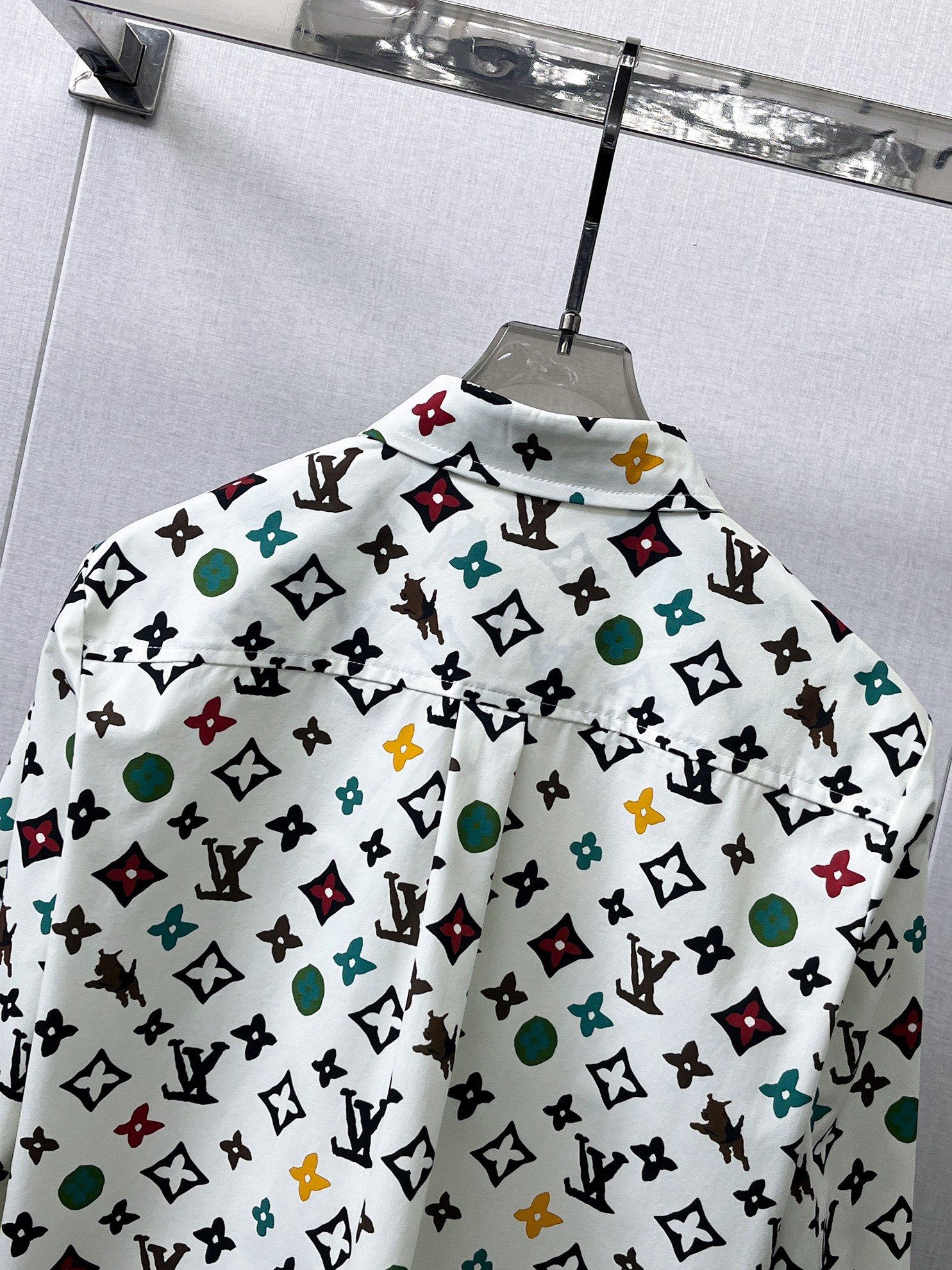 LV高仿彩色Monogram滿印長袖襯衫 男士時尚印花襯衣| 7 LV高仿彩色Monogram滿印長袖襯衫 男士時尚印花襯衣
