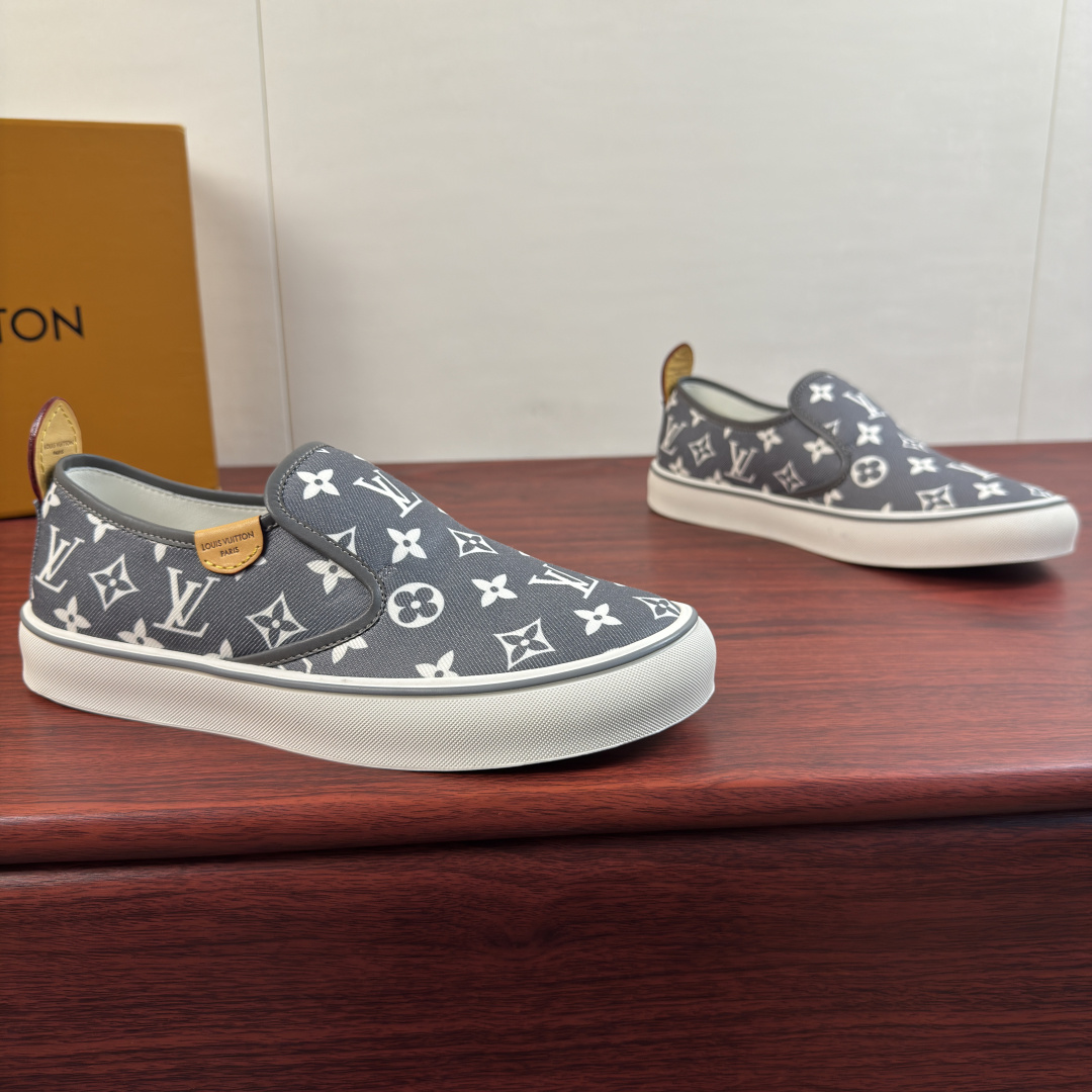 LV A貨男鞋 灰色 Monogram 滿版印花懶人休閒鞋