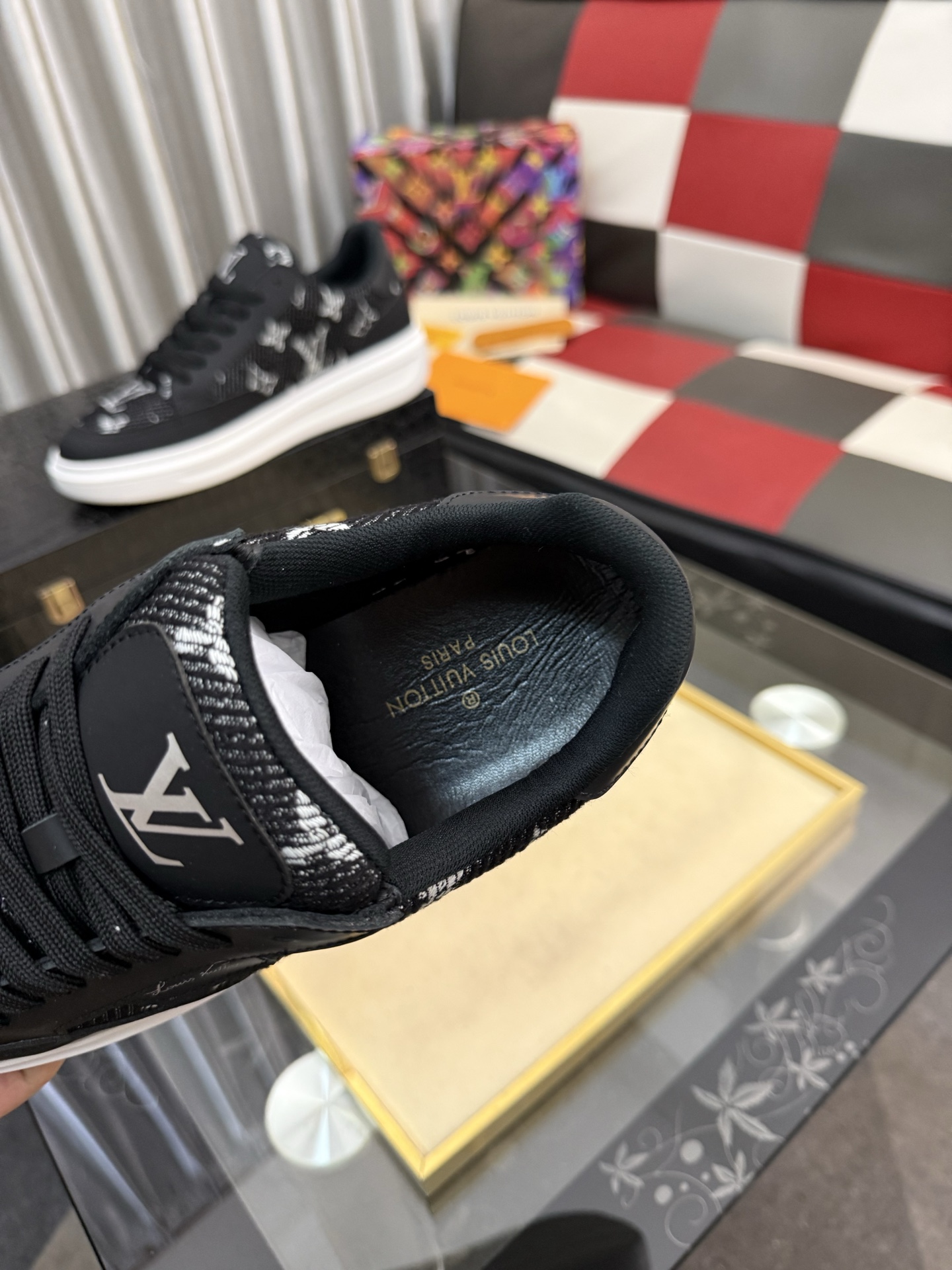 LV A貨男鞋 黑白 Monogram 拼接厚底低筒繫帶休閒鞋| 8 LV A貨男鞋 黑白 Monogram 拼接厚底低筒繫帶休閒鞋