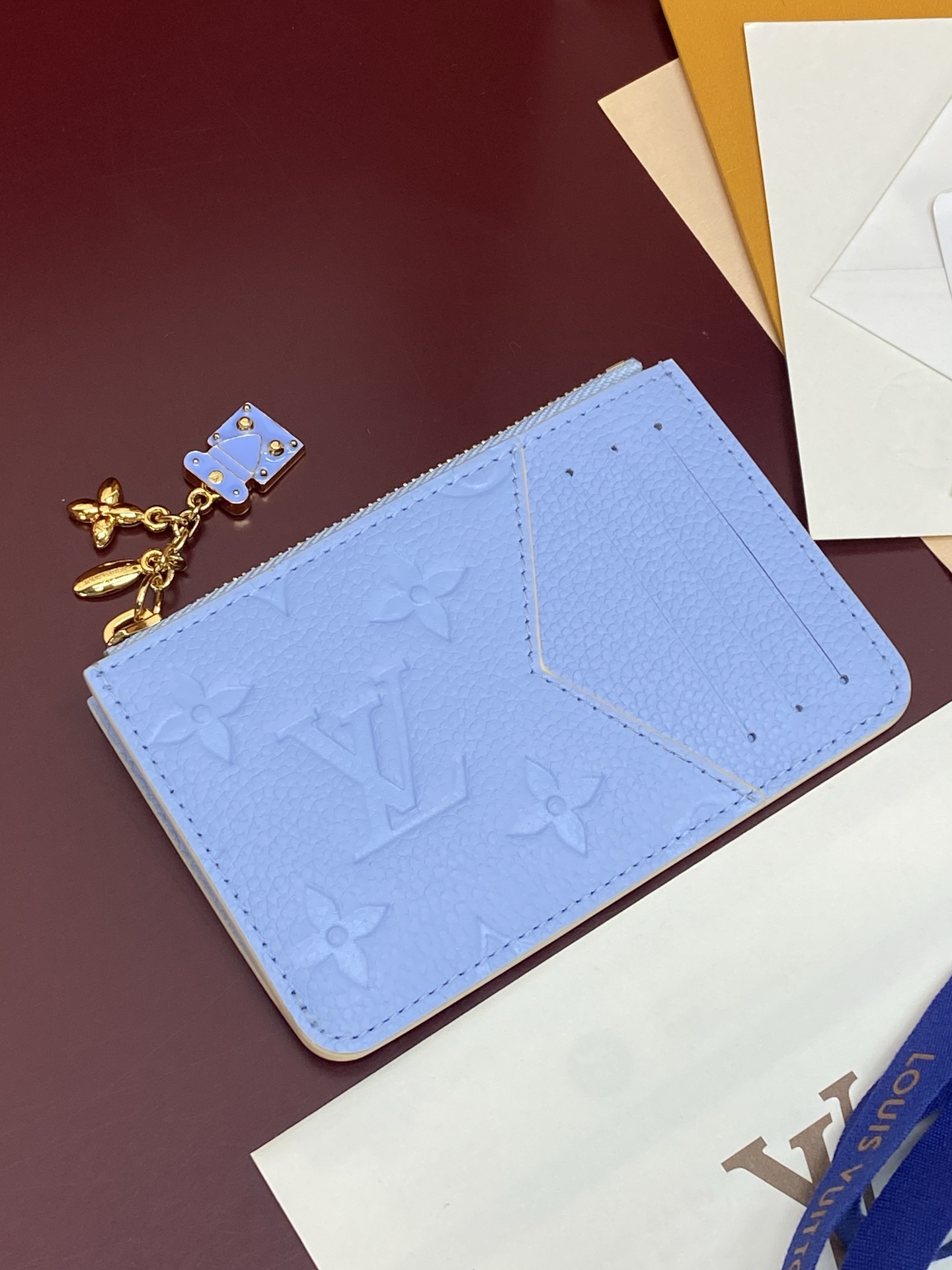 LV原單 Monogram Empreinte 淺藍色拉鍊卡片夾 多卡位零錢包| 9 LV原單 Monogram Empreinte 淺藍色拉鍊卡片夾 多卡位零錢包